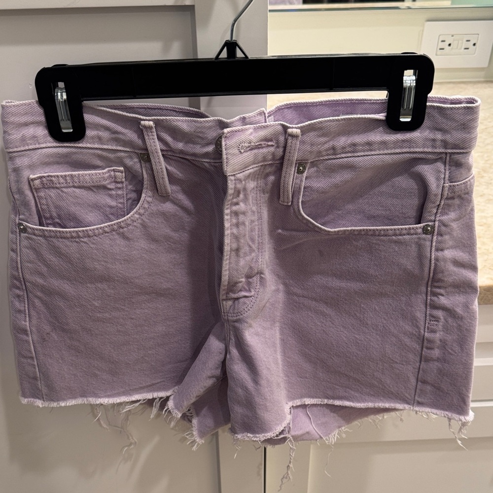 Frame “LE Brigette” Denim Lavender Cutoff Jean Shorts